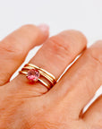 Natural Pink Tourmaline Ring, 14K Solid Gold Solitaire Ring, October Birthstone Jewelry, Dainty Pink Gemstone Ring - Melt'm Jewelry