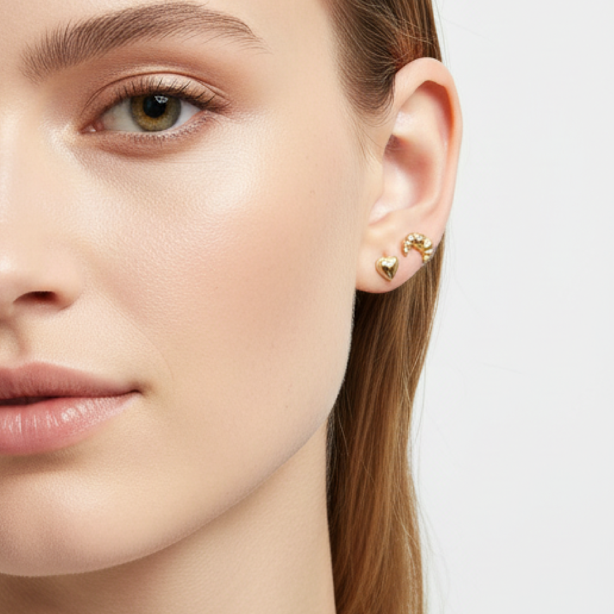 Croissant Flat Back Earrings 14k Solid Gold - Melt'm Jewelry