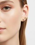 Croissant Flat Back Earrings 14k Solid Gold - Melt'm Jewelry