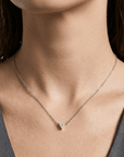 Triangle Moissanite Necklace in 14k Solid White Gold - Melt'm Jewelry