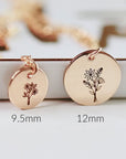 Birth Flower Necklace 14k Gold Filled, Birth Month Necklace