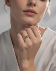 One of a Kind Green Tourmaline Ring, 14K Solid Gold Baguette Ring, October Birthstone Ring, East West Gemstone Ring