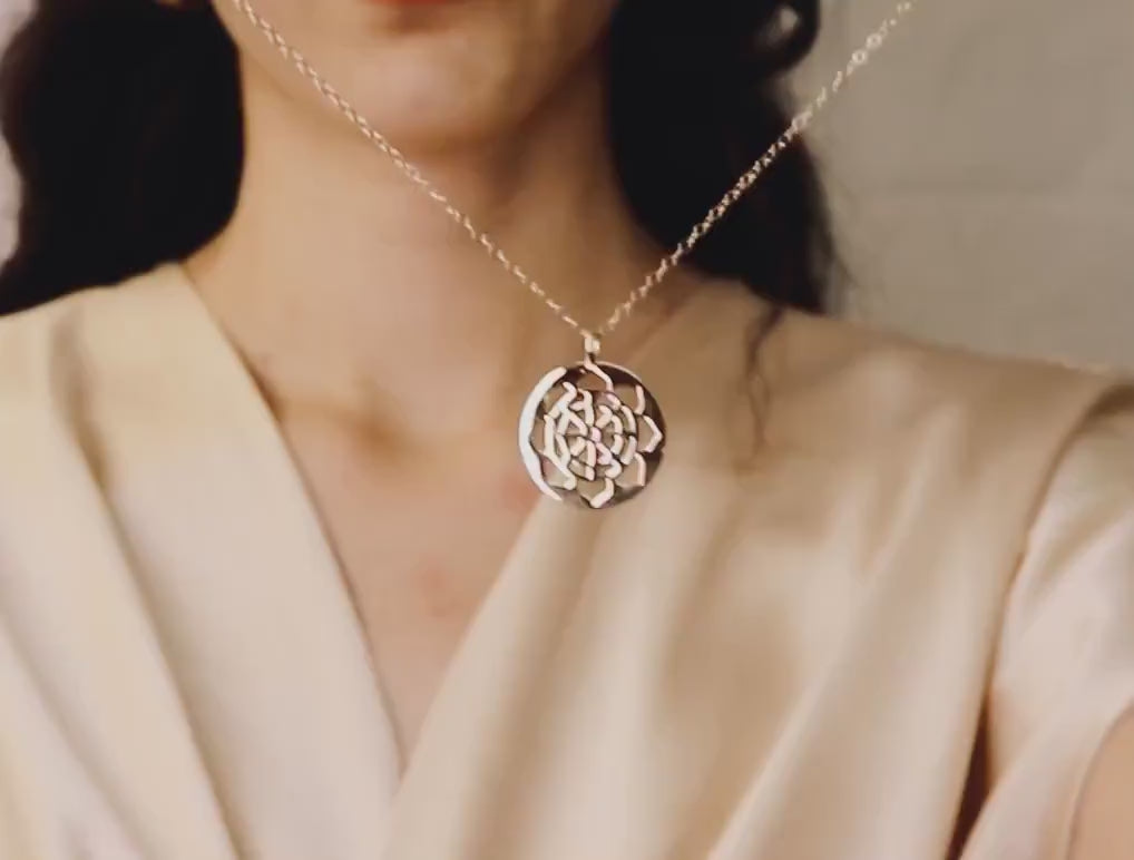 14k Solid Gold Heart Chakra Symbol Necklace