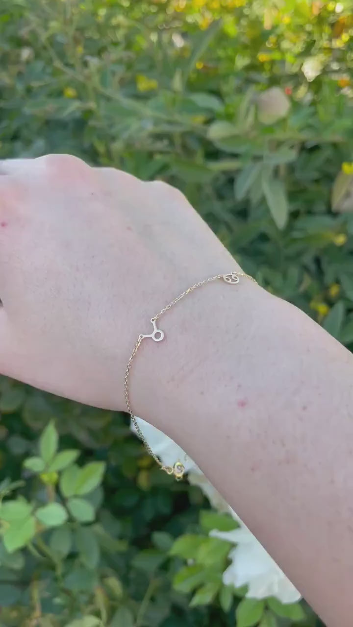 14k Solid Gold Zodiac Bracelet