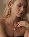 Gold Filled Freshwater Pearl Pendant Toggle Necklace