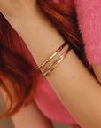 Gold Open Cuff Bracelet - Thick Hammered Gold Filled Bangles