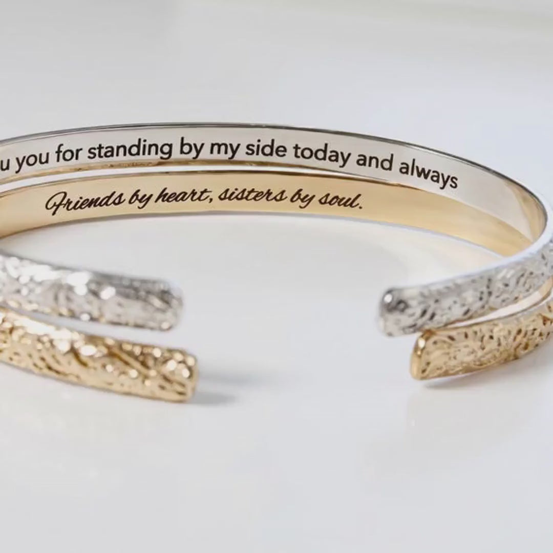Open Cuff Message Bracelet Gold Filled or Sterling Silver Silver