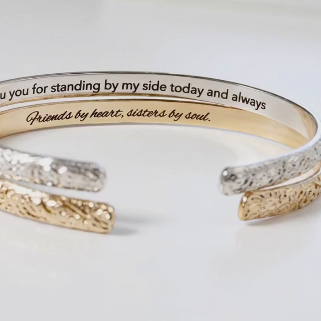 Open Cuff Message Bracelet Gold Filled or Sterling Silver Silver