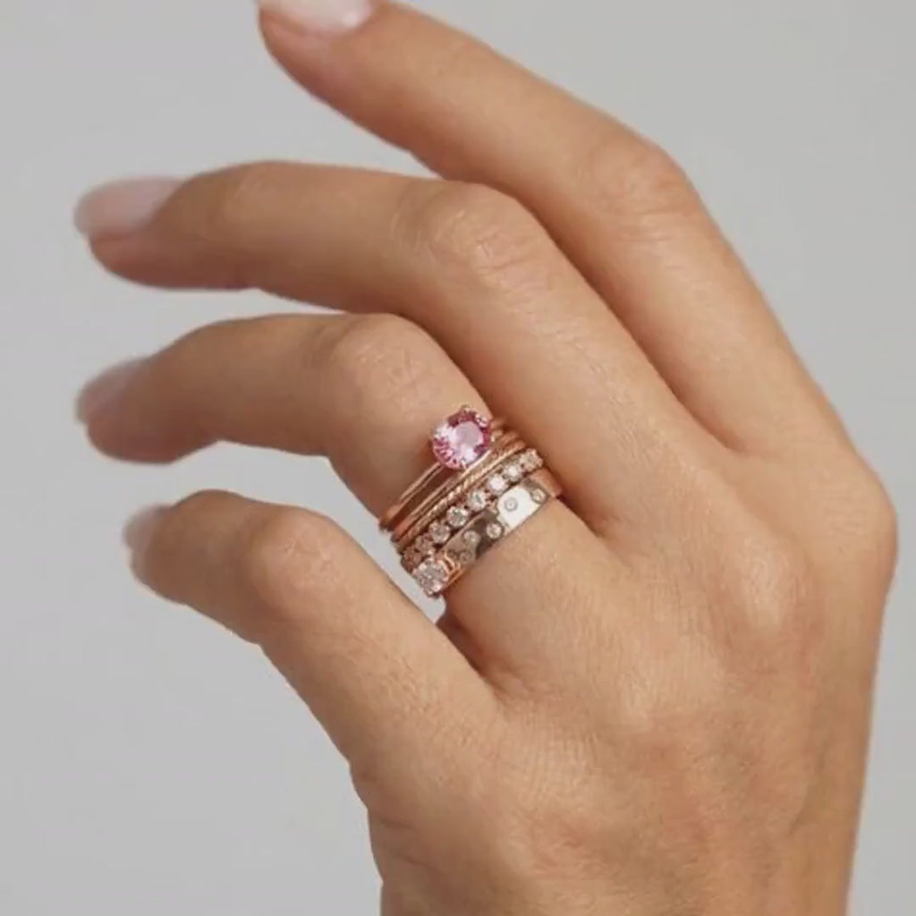 Pink Tourmaline Ring, 14K Solid Gold Oval Tourmaline Ring, October Birthstone Ring, Natural Pink Gemstone Ring