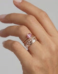 Pink Tourmaline Ring, 14K Solid Gold Oval Tourmaline Ring, October Birthstone Ring, Natural Pink Gemstone Ring