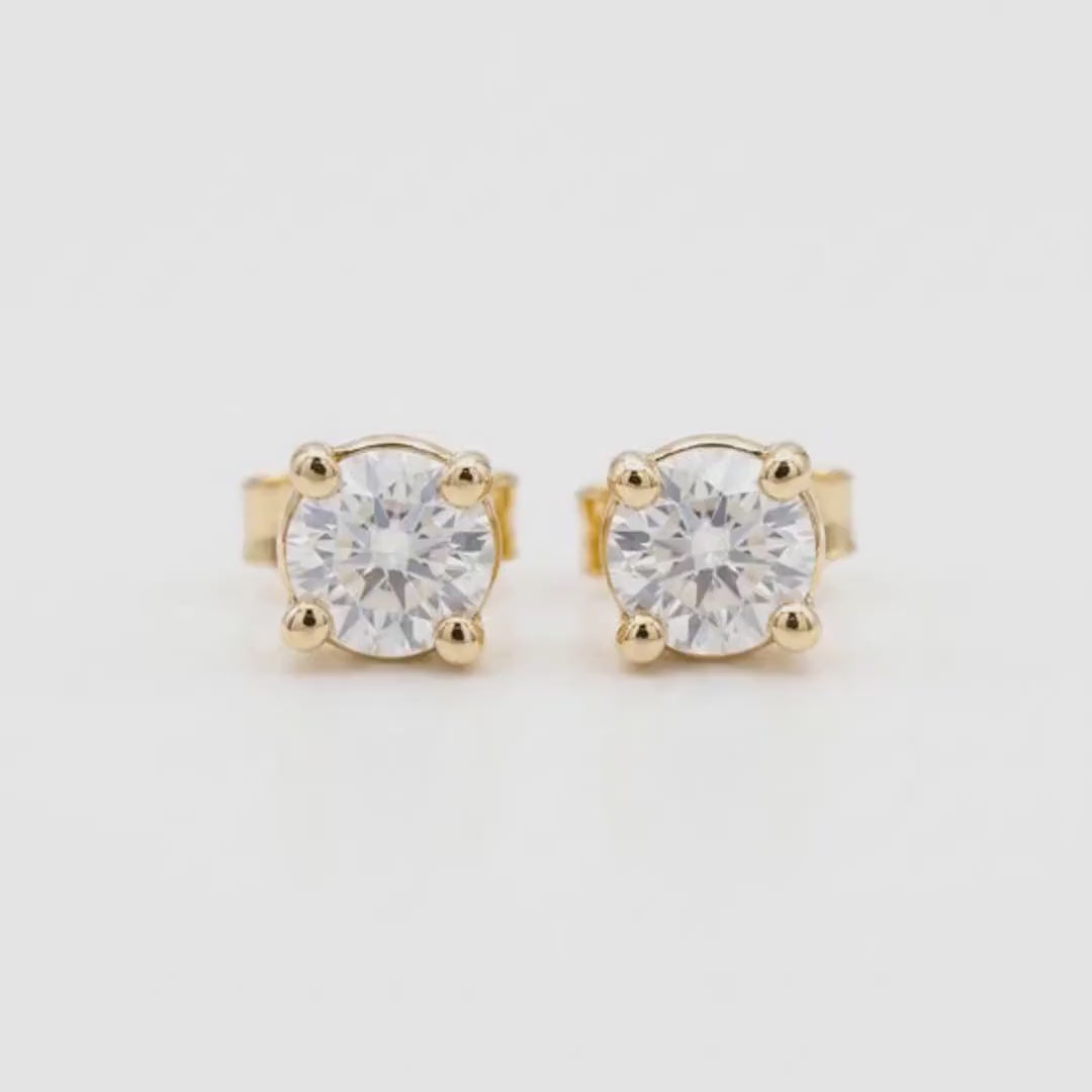14k Gold White Sapphire Earrings, Minimalist Earrings, White Sapphire Bridal Earrings