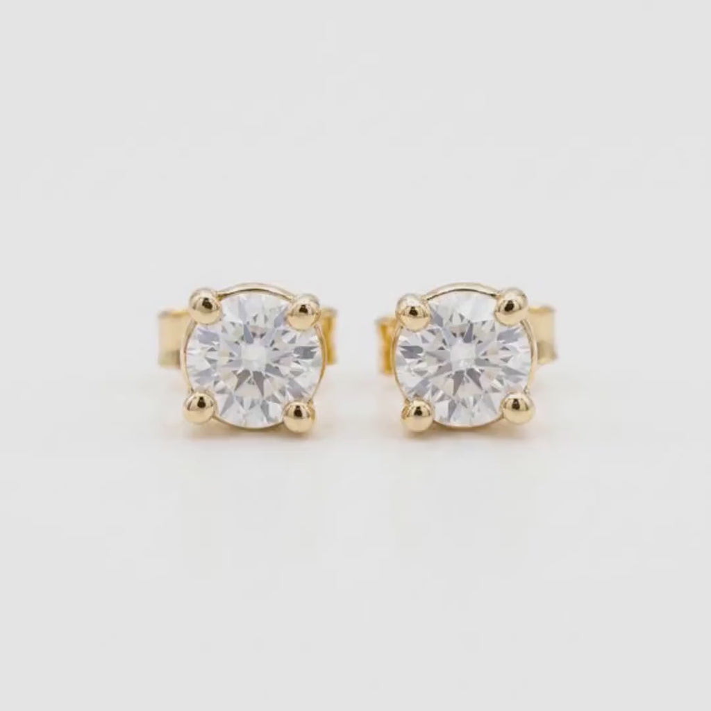 14k Gold White Sapphire Earrings, Minimalist Earrings, White Sapphire Bridal Earrings