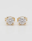 14k Gold White Sapphire Earrings, Minimalist Earrings, White Sapphire Bridal Earrings