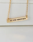 Engraved Personalized Gold Bar Necklace