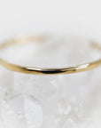 14K Solid Gold Hammered Dainty Thin Ring