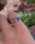 East West Half Bezel Sapphire Engagement Ring 14k Gold