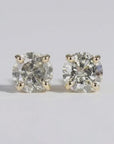 0.20 Ct Salt and Pepper Diamond Earrings 14k Gold
