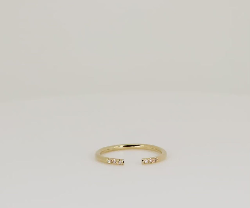 Open Cuff Pave Diamond Wedding Band