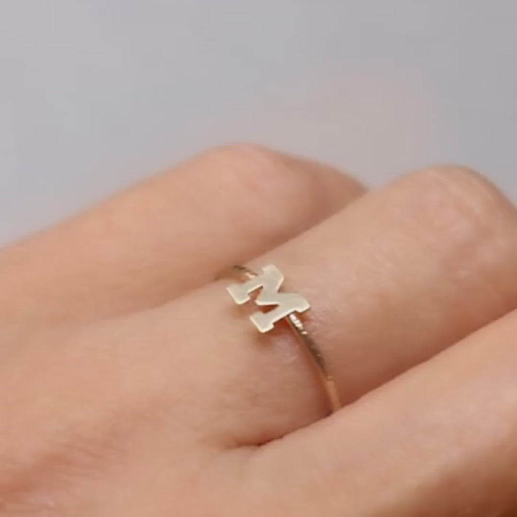 14k Gold Initial Ring