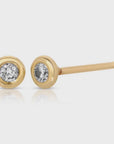14k Solid Gold Tiny Diamond Stud Earrings (SINGLE OR PAIR)
