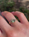 Diamond & Oval Tourmaline Engagement Ring
