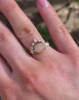 14k Gold Opal and Diamond Ring