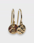Hammered Gold Filled Disc Dangle Earrings