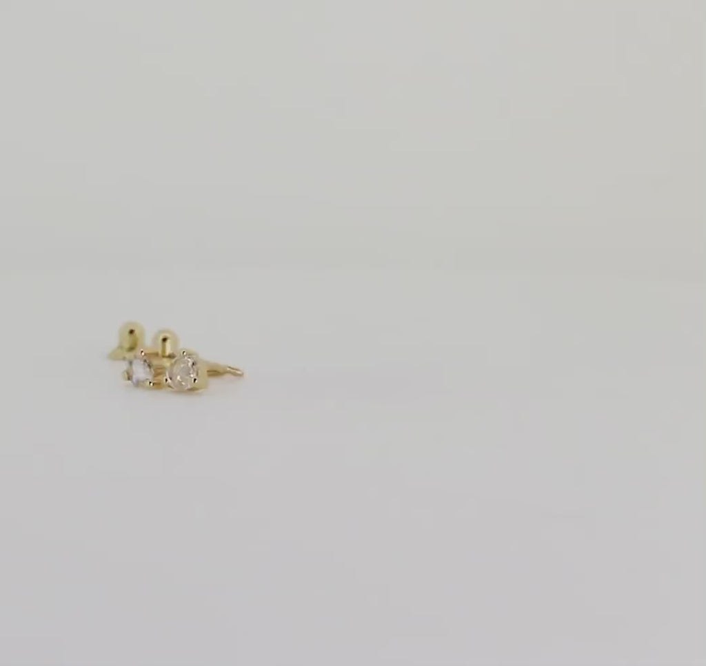 Rose Cut Diamond Earrings in 14k Gold