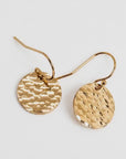 Hammered Dangle Drop Earrings in Gold Filled or Sterling Silver
