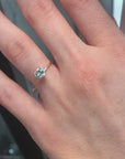 Aquamarine Heart Ring 14k Gold, Heart Cut March Birthstone Engagement Ring