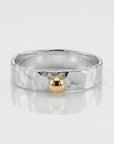 14k Gold Dot Stacking Gold Ball Ring - Mixed Metal Ring