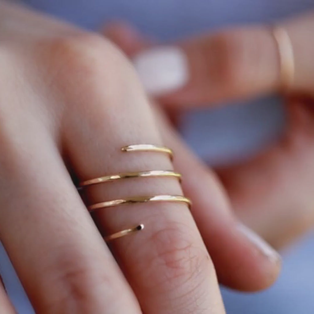 Gold Spiral Ring, in Yellow Gold, Rose Gold or Sterling silver