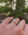 Cushion Cut Blue Topaz Engagement Ring in 10k Gold