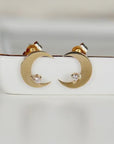 Diamond Moon Earrings 14k Solid Gold (SINGLE or PAIR)