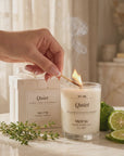 Quiet – Thé Blanc, Thyme & Tuscan Bergamot Candle | 8 oz Soy Wax Candle | Fresh Clean Luxury Scent | Melt’m Quiet Collection