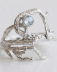 Gemstone Twig Ring, Sterling Silver Branch Ring, Birthstone Nature Ring
