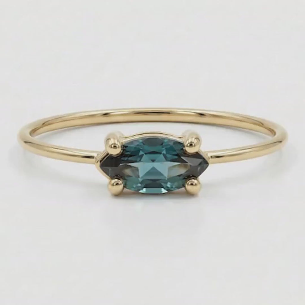 14k Gold East West Alexandrite Ring