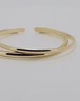 Gold Open Cuff Bracelet - Thick Hammered Gold Filled Bangles