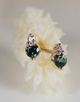 Blue Montana Sapphire & Diamond Earrings 14k Gold