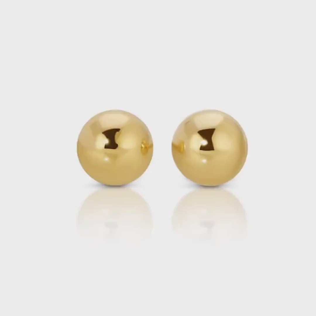 3MM, 4MM Round Ball Stud Earrings 14k Solid Gold Stud Earrings