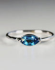 Marquise London Blue Topaz Ring in 14k Gold