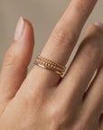 14k Solid Gold Twisted Stackable Ring: Midi Ring