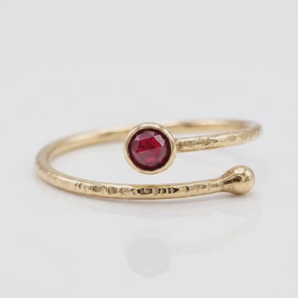 Ruby Ring 14k Solid Gold, July Birthstone Ring