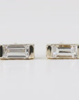 Baguette Diamond Stud Earrings 14k Gold
