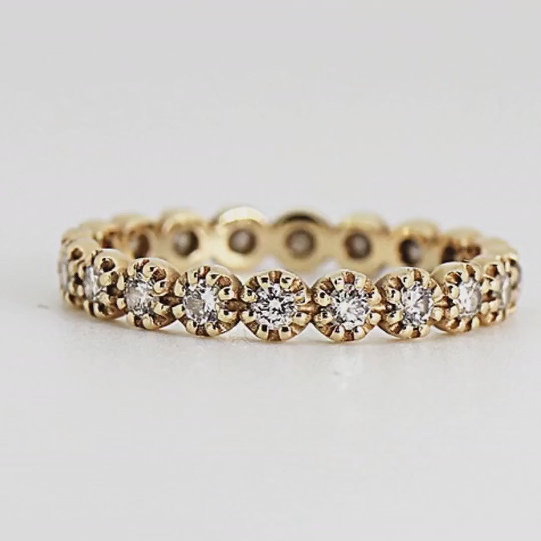 Diamond Eternity Ring in 14k White Gold, Rose Gold  or Yellow Gold