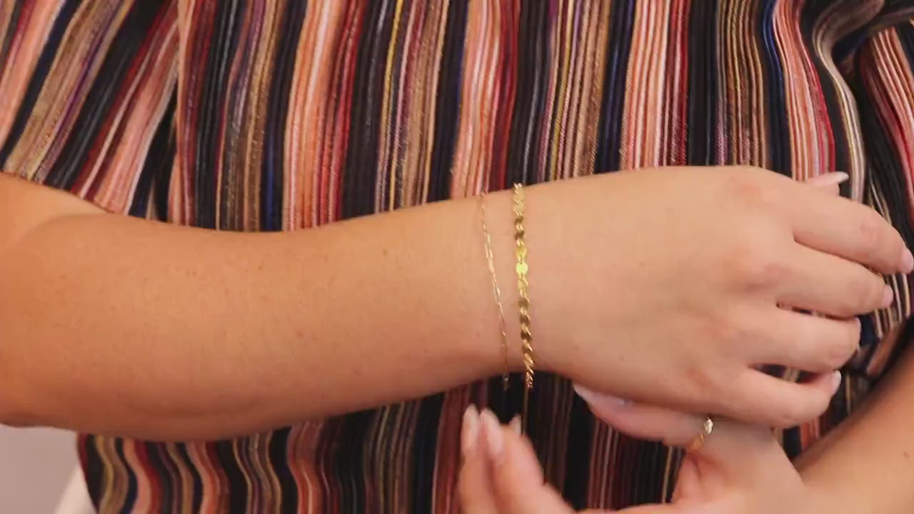 Gold Filled Sequin Chain Bracelet