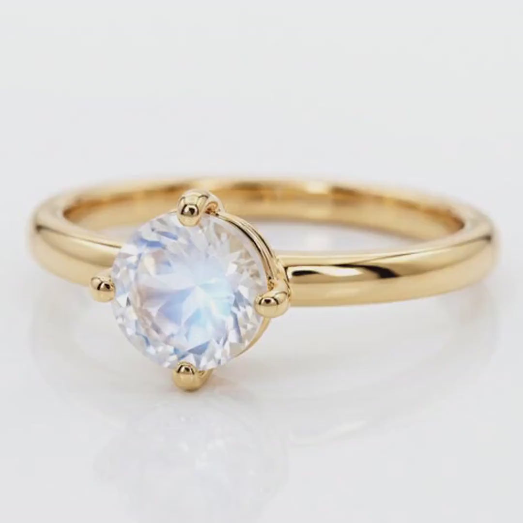Rainbow Moonstone 14k Gold Ring