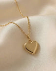 14k Gold Heart Charm or Necklace, Golden Solid Heart Charm