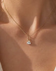 Lab Grown Heart Diamond Necklace, 14K Gold Floating Diamond Pendant, Drilled Heart Shaped Diamond Necklace, Solitaire Gift for Her