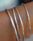 Hammered Sterling Silver Cuff Bracelet - Open Bangle